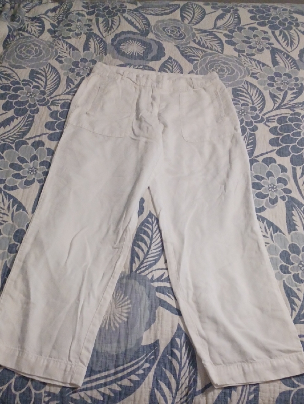 Saks Fifth Avenue White XS Women's  100% Lyocell Pants High Waisted Straight Leg